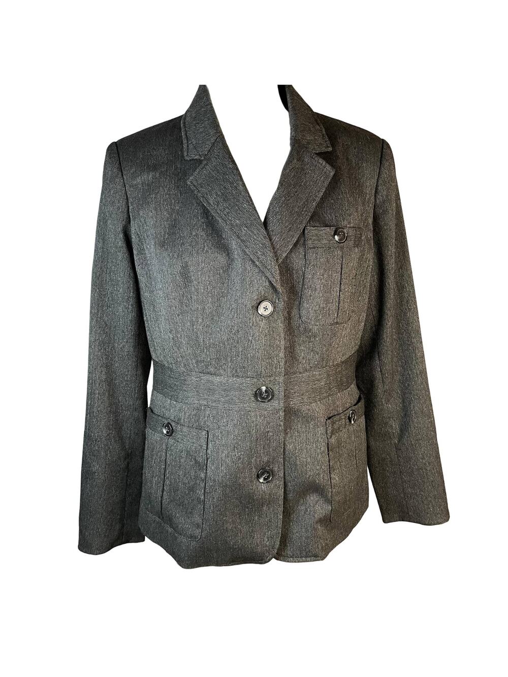 Isaac Mizrahi Live Women's Size 10 Lined Dress Jacket Blazer A217659 Gray